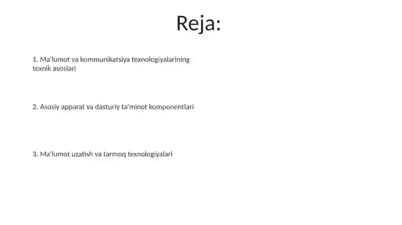 Axborot-kommunikatsiya texnologiyalarining texnik asoslari 2