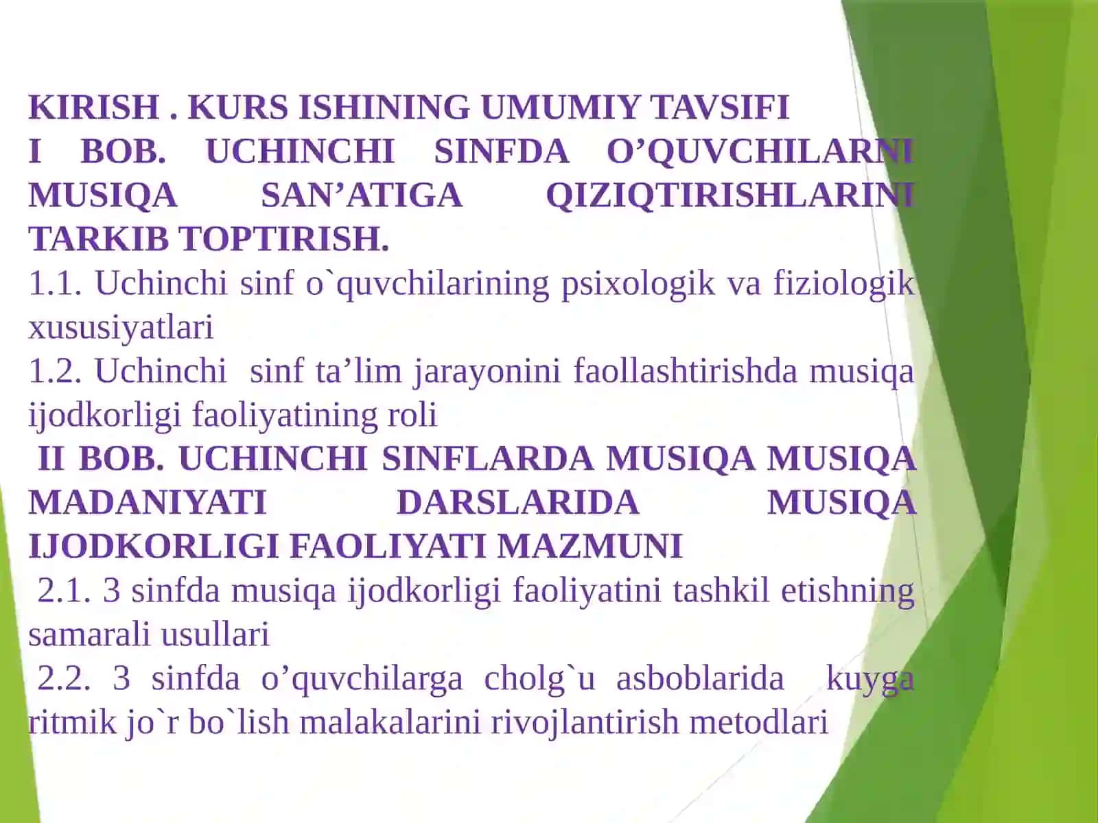 “UCHINCHI SINF O`QUVCHILARIDA BOLALAR CHOLG`U ASBOBLARINI CHALISH ORQALI KUYGA RITMIK JO`R BOLISH MALAKALARINI RIVOJLANTIRISH METODLARI” 2