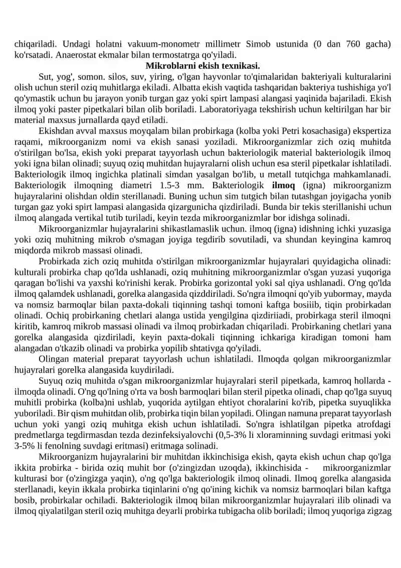 MIKROORGANIZMLARNI O'STIRISH 2