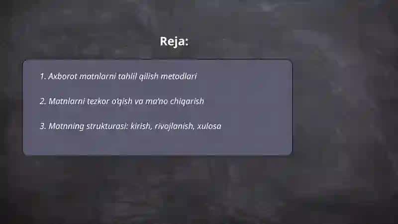 Axborot matnlar bilan ishlash va media madaniyati 2