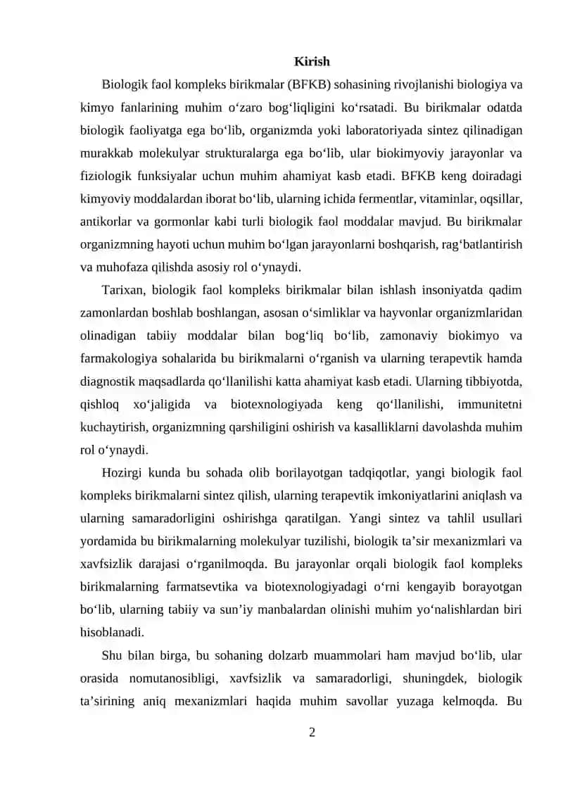 Biologik faol kompleks birikmalar 2