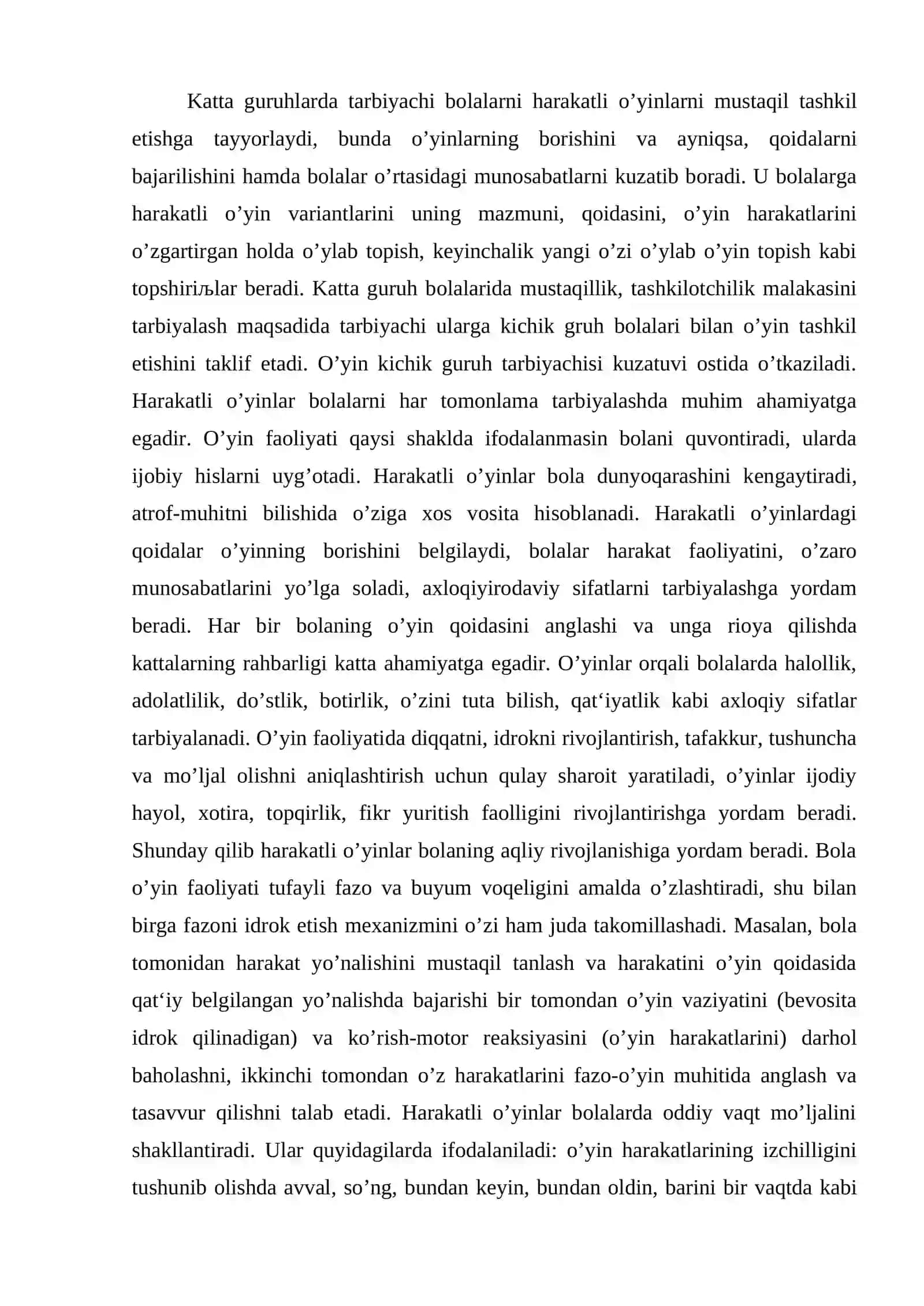 Katta va tayyorlov guruh bolalari uchun harakatli oyinlar otkazish 2