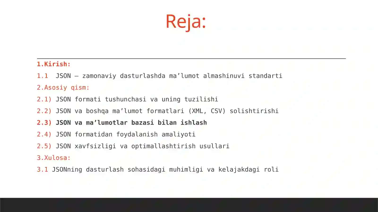 JSON formatining nazariy va amaliy ahamiyati 2