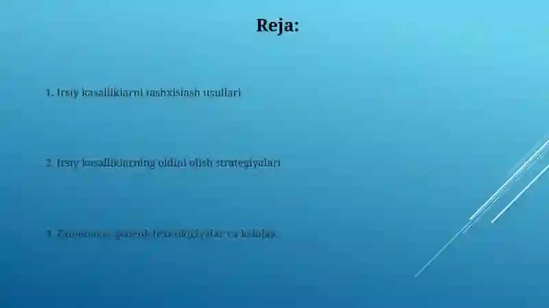 Odam genetikasi: irsiy kasalliklar diagnostikasi va prafilaktikasi 2