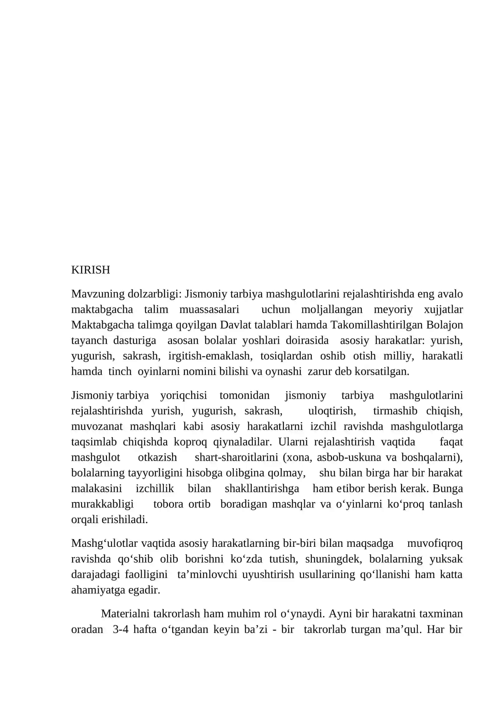 Jismoniy tarbiya mashg'ulotlari 2