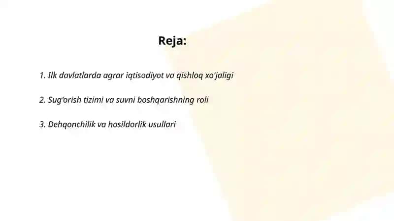 Ilk davlatlar davlatdagi iqtisodiy va ijtimoiy tizim aholisi va xo'jalik hayoti 2