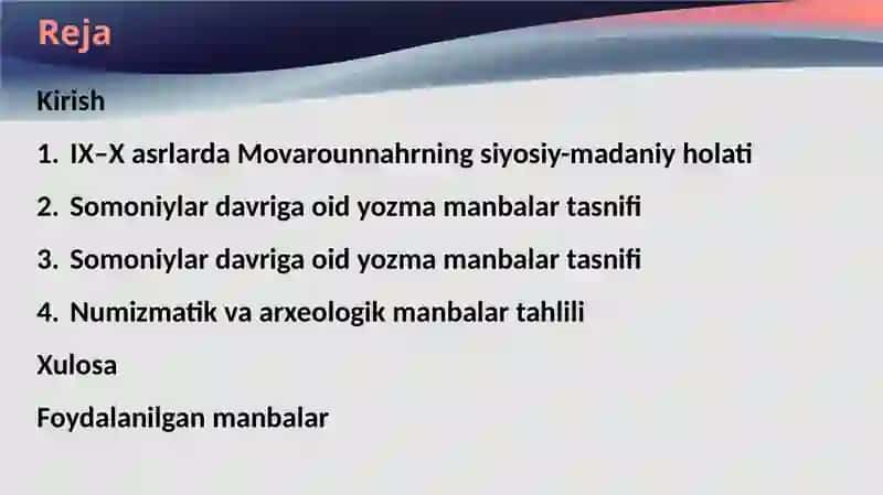 Somoniylar sulolasi tarixiga oid manbalar tahlili 2
