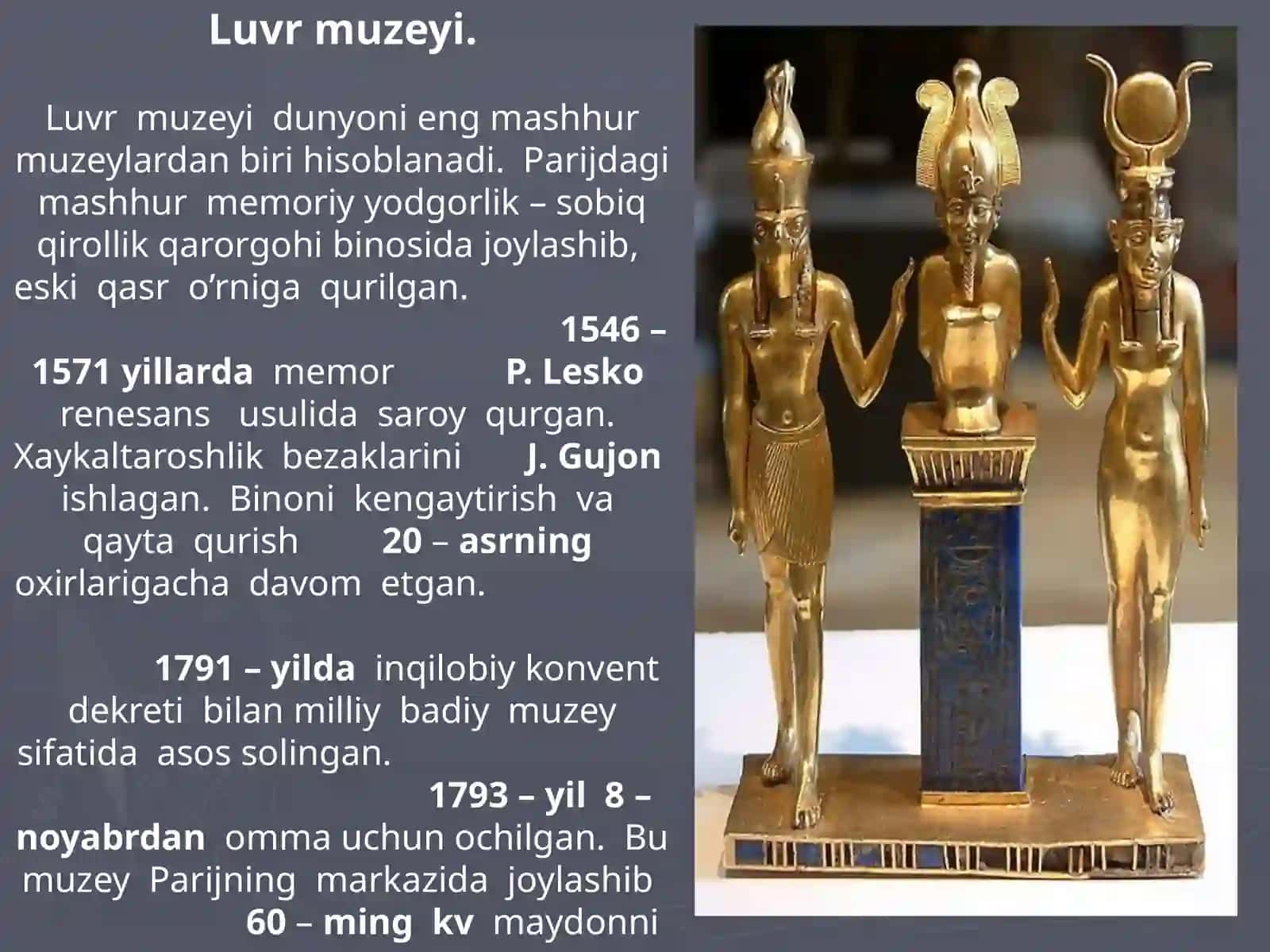 5-sinf Tarix fanidan Parij shaxridagi Luvr muzeyi dars taqdimot 2