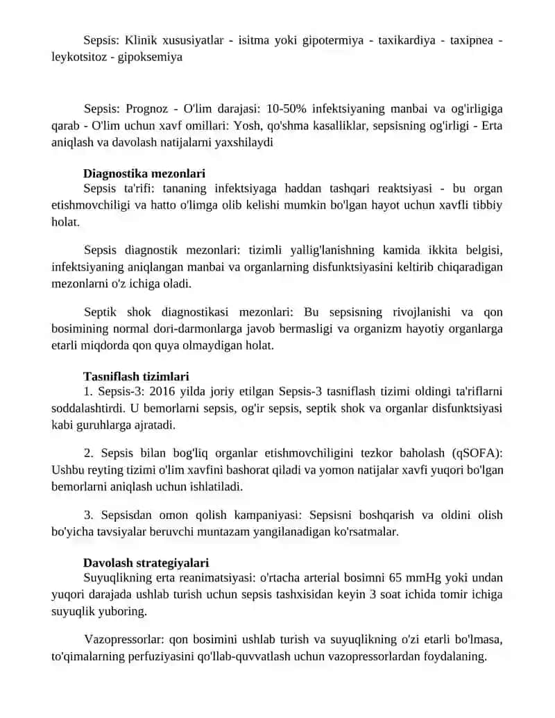 Sepsisning Zamonaviy Tasnifi 2