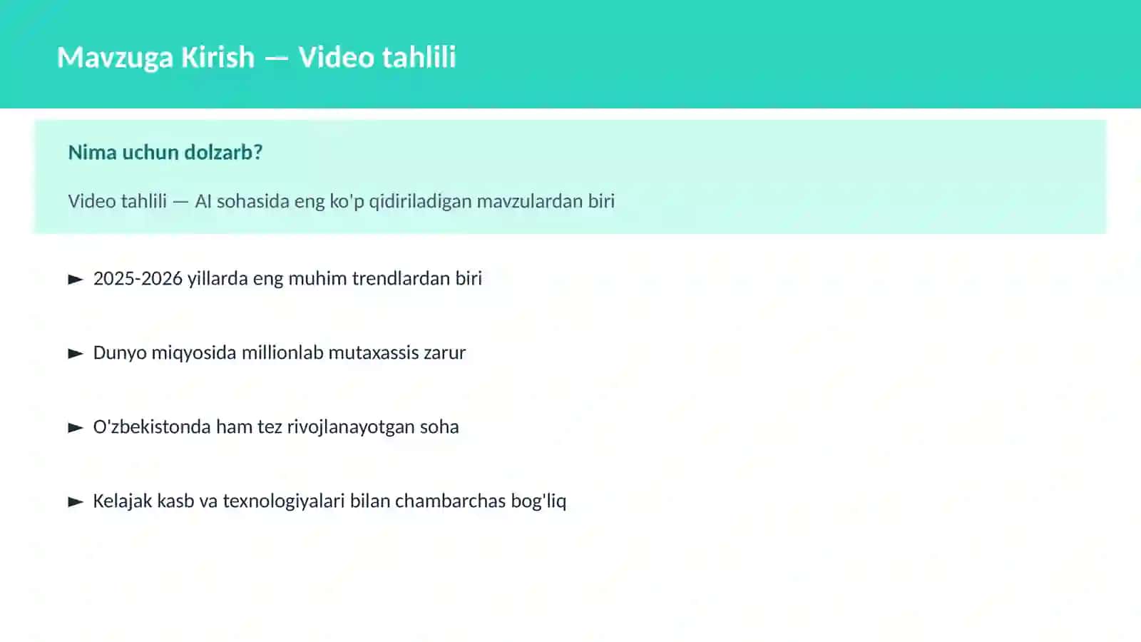 Video tahlili 2