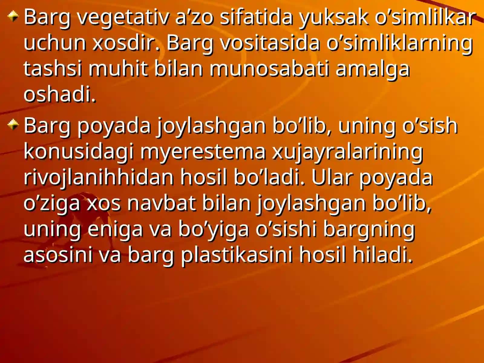 O`simliklarni bargi orqali oziqlanishi 2