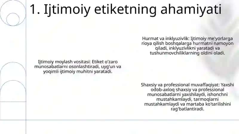 Ijtimoiy Odoblar 2