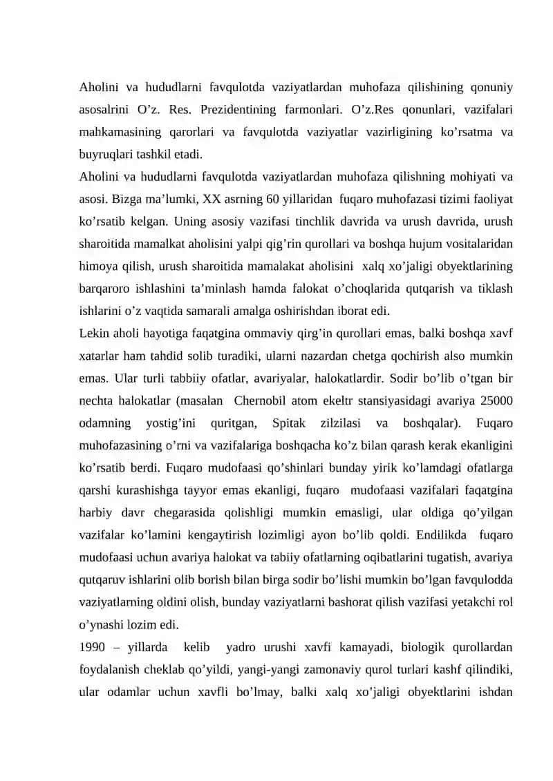 O`zabekiston Respublikasi fuqaro muhofazasining huquqiy asoslari 2