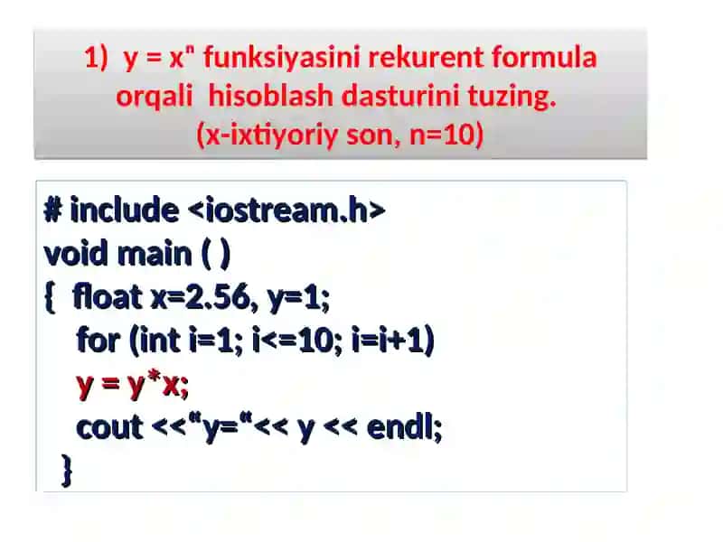MURAKKAB ALGORITMLARNI DASTURLASH 2