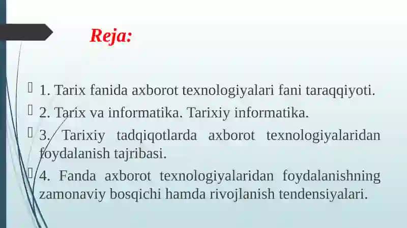 Tarixfanida axborot texnologiyalarning qo‘llanilishi 2