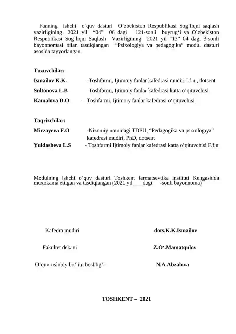 MODULINING ISHCHI O‘QUV DASTURI 2