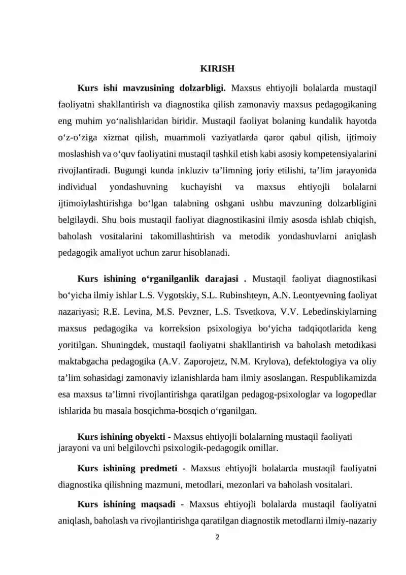 Maxsus ehtiyojli bolalarda mustaqil faoliyat diagnostikasi 2