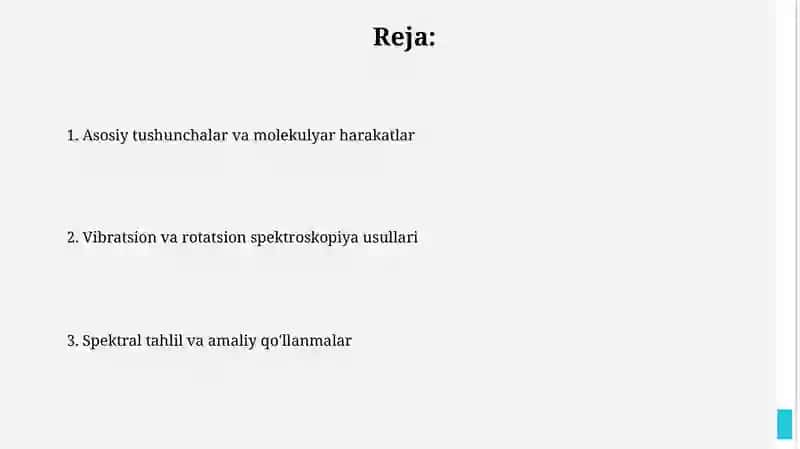 Organik malekulalarning tebranma va aylanma spektrlari 2