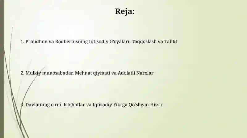 Proudhon va Rodbertusning Iqtisodiy G'oyalari 2