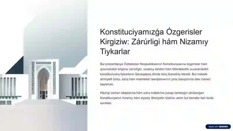 Konstutsiyamizga ozgersler kiritiw 2