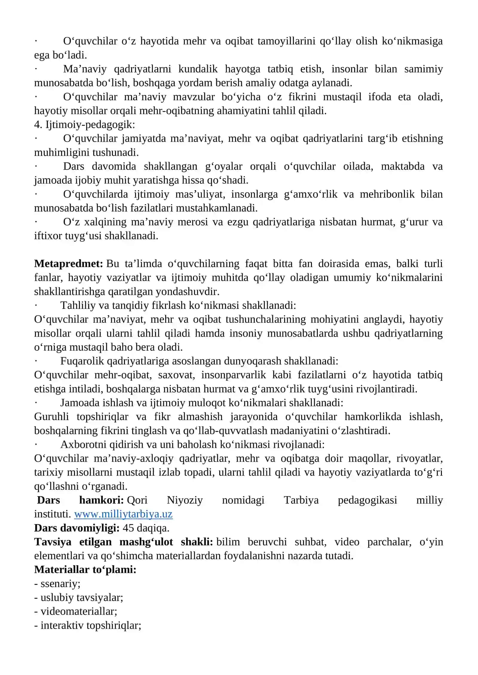 "Kelajak soati" 19-mavzu 2
