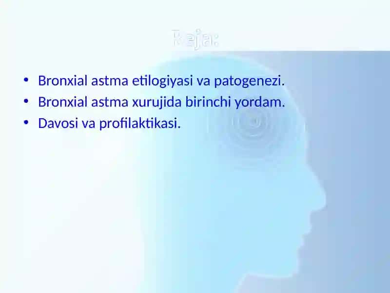 Bronxial astma hurujida birinchi yordam. 2
