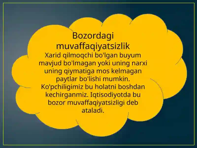 Bozordagi muvaffaqiyatsizliklar va Samaradorlik 2