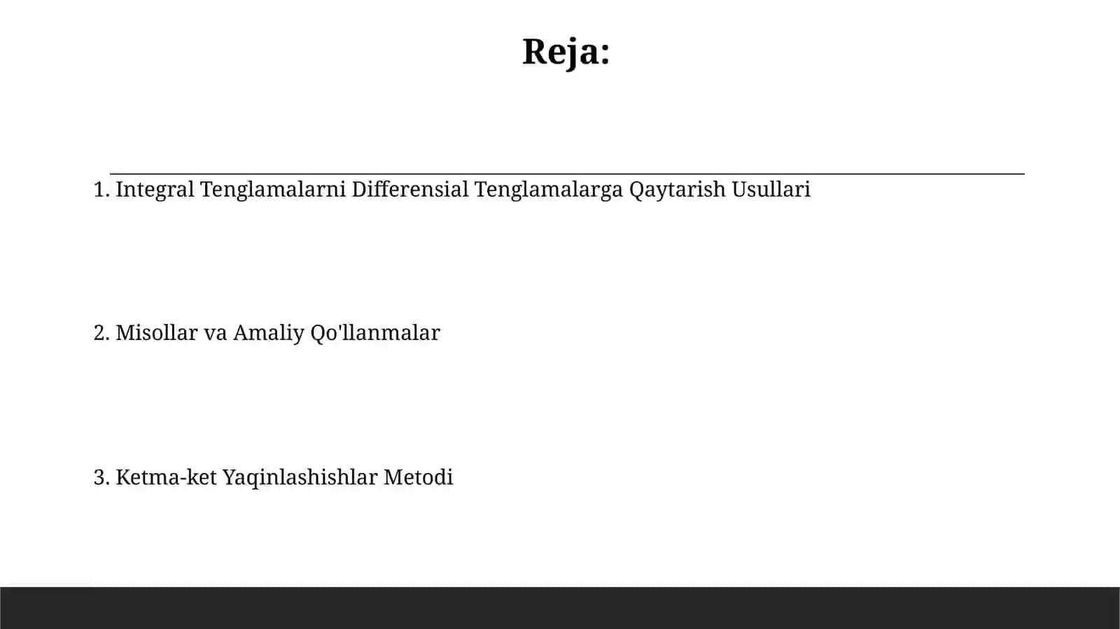 Integral Tenglamalarni Differensial Tenglamalarga Qaytarish Usullari 2