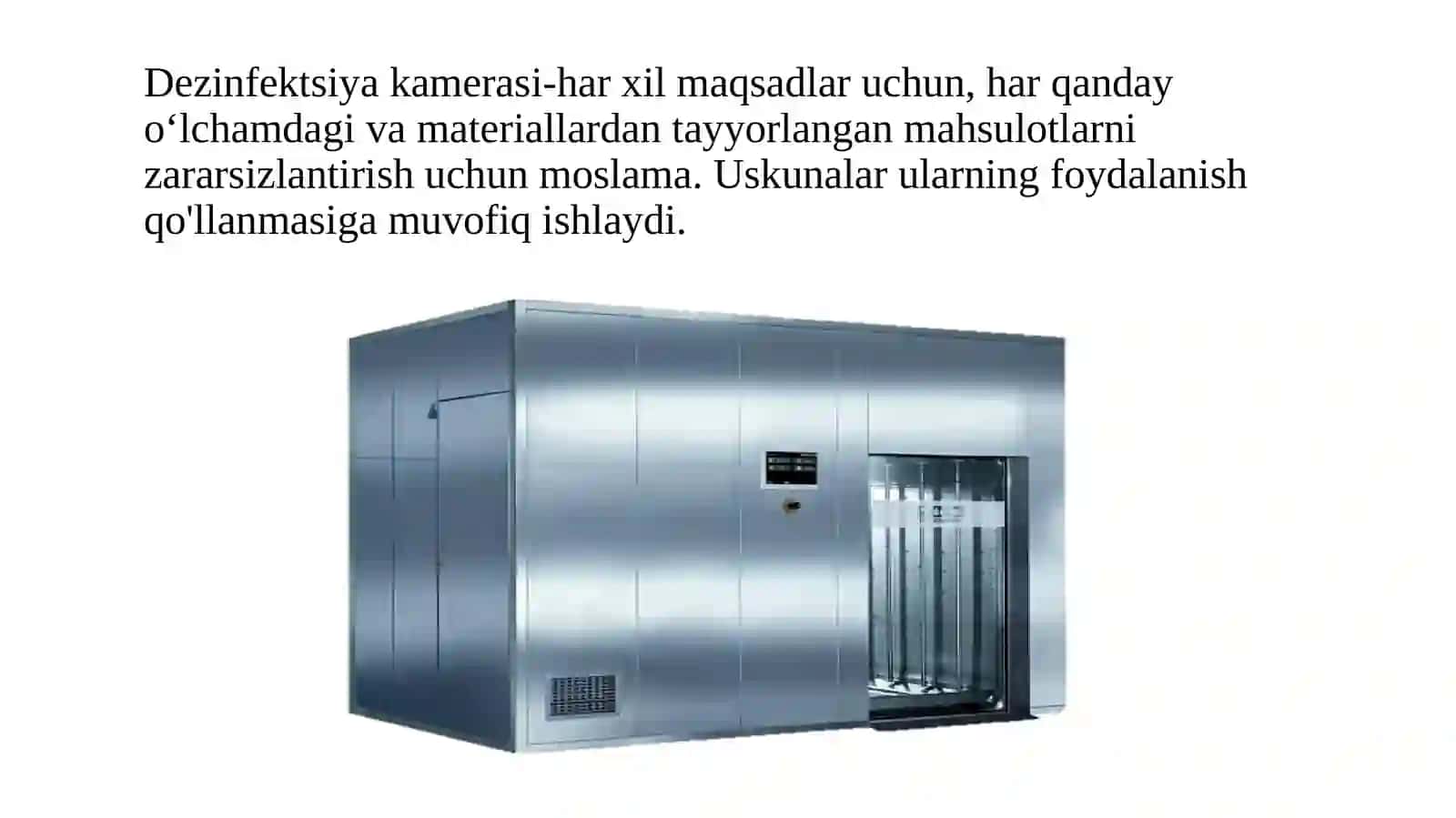 Dezinfektsiya kameralari, turlari va ishlash tartiblari 2