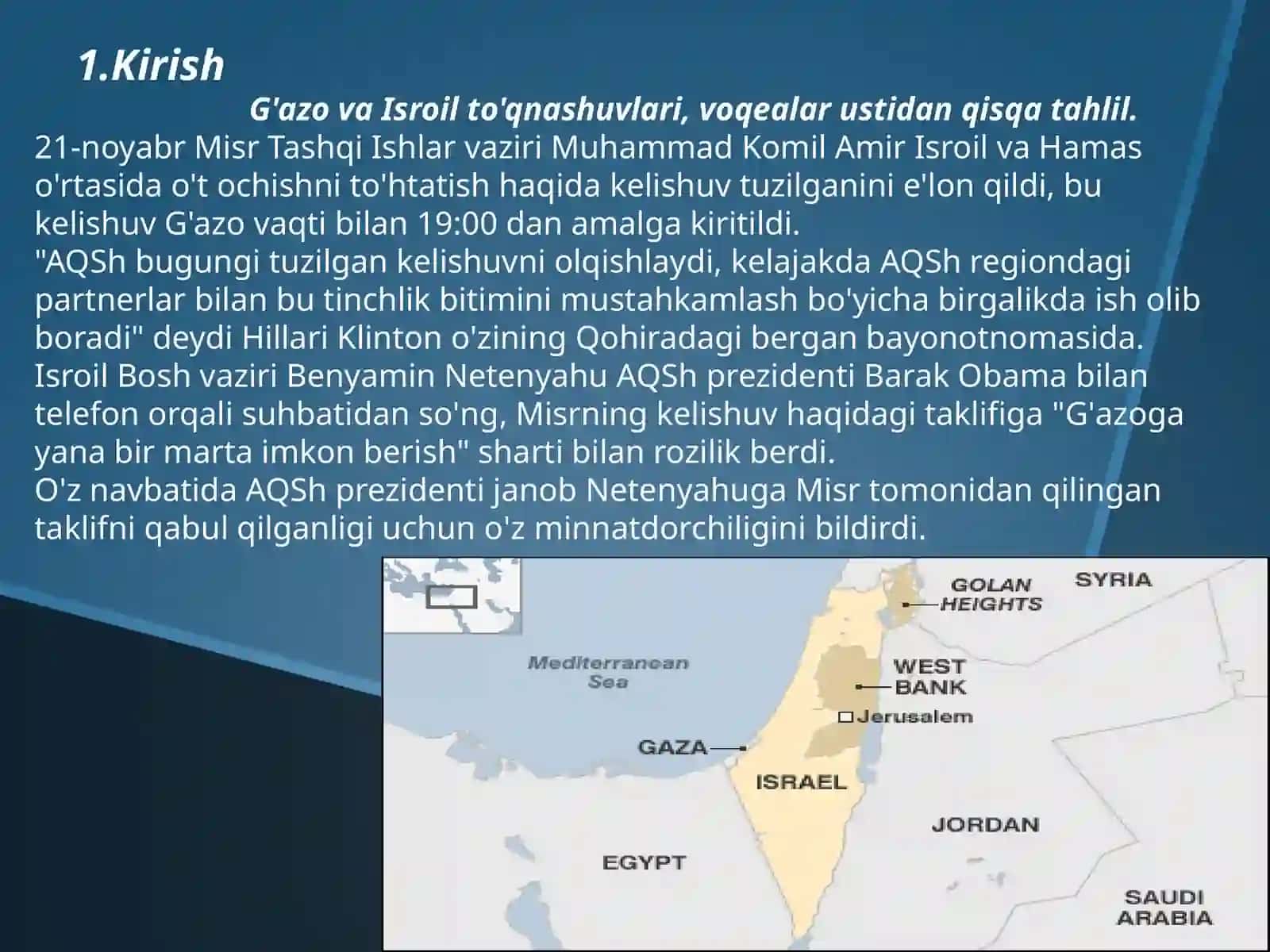 Yaqin sharq mojarosi va uni hal etish yo'llari 2