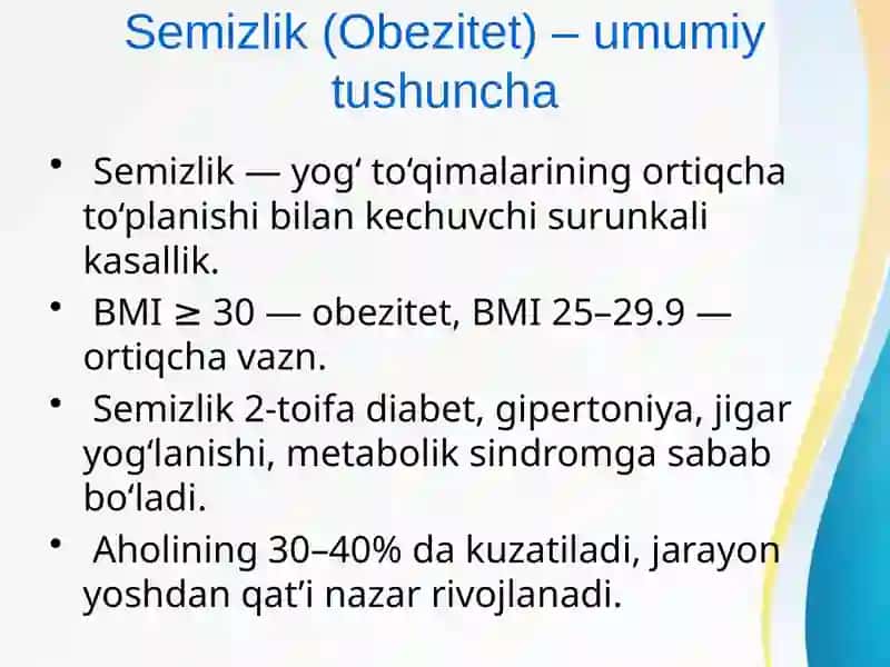 Semizlikni rivojlanishida genetik omillarning roli 2