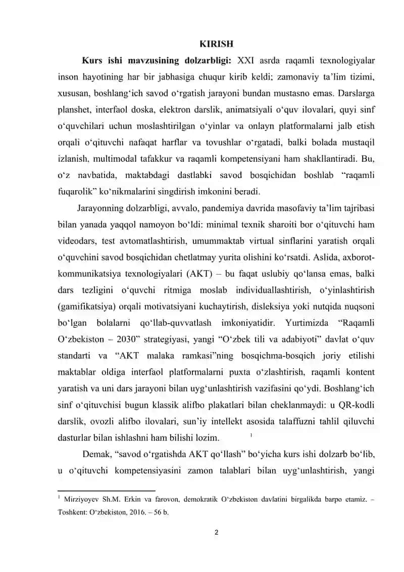 SAVOD O‘RGATISH DARSLARIDA AXBOROT TEXNOLOGIYALARIDAN FOYDALANISH 2