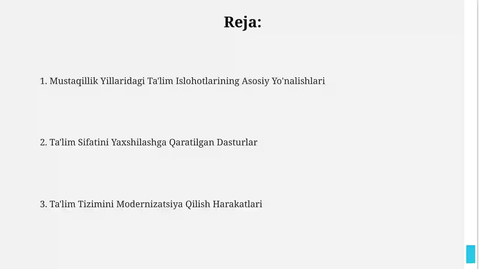 Mustaqillik Yillaridagi Ta'lim Islohotlarining Asosiy Yo'nalishlari 2