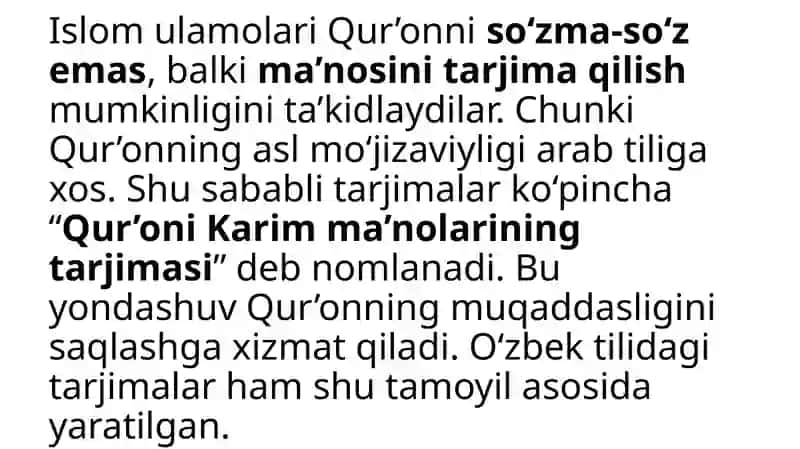 Qur’oni Karimning o‘zbek tiliga tarjima qilinishi 2