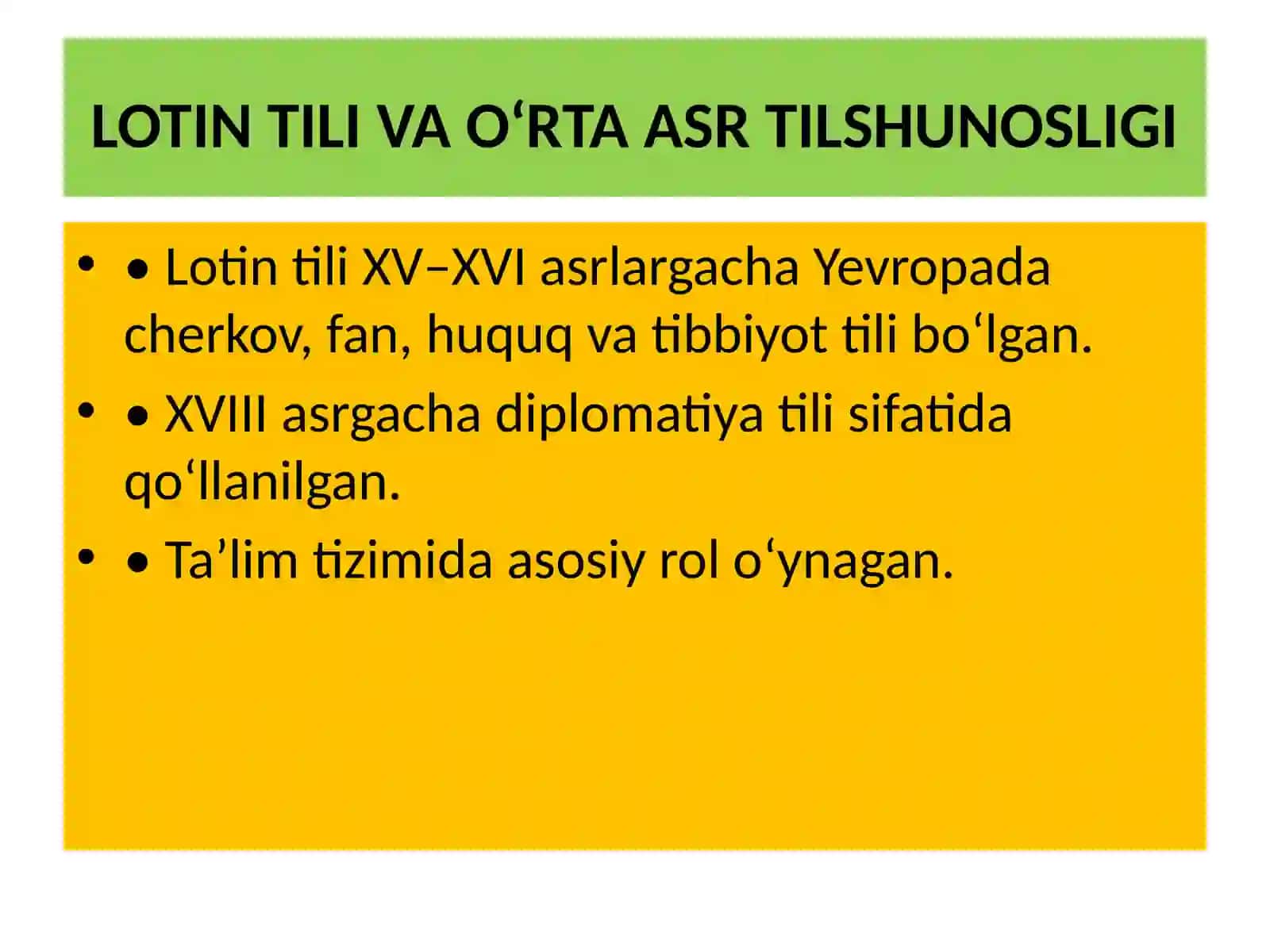 O‘RTA ASR TILSHUNOSLIGI 2