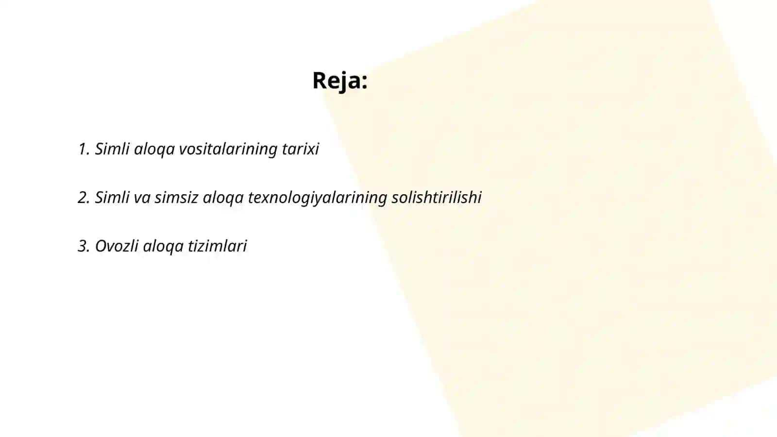 Simli va simsiz aloqa vositalari 2