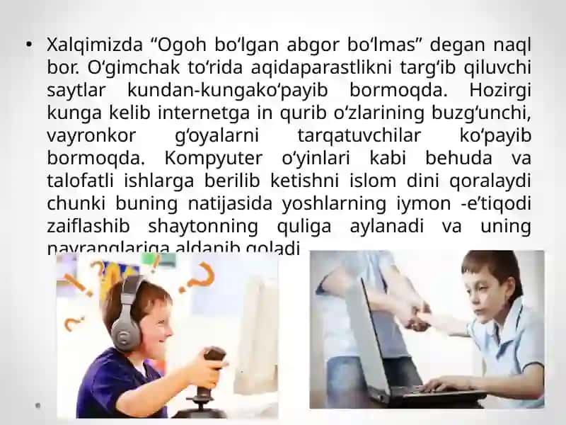 Kompyuter o'yinlari-manqurtlik vositasi 2
