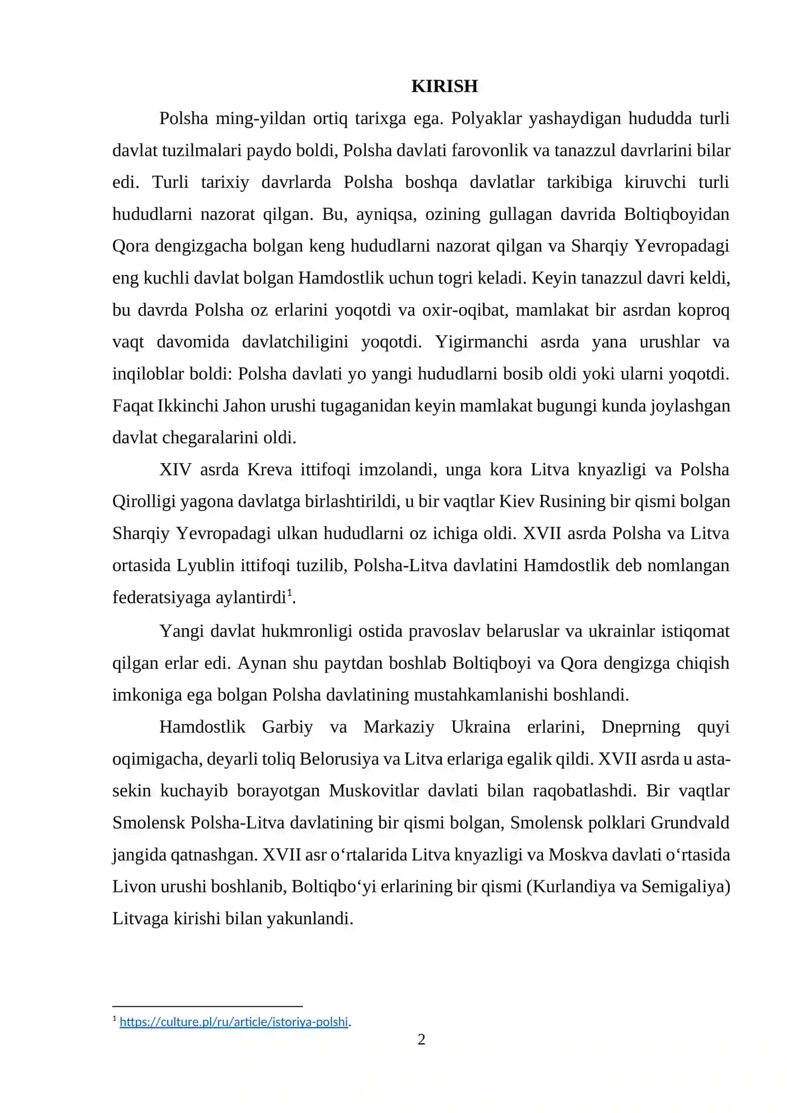 Polsha XVII asr ikkinchi yarmi va XIX asr boshlarida 2
