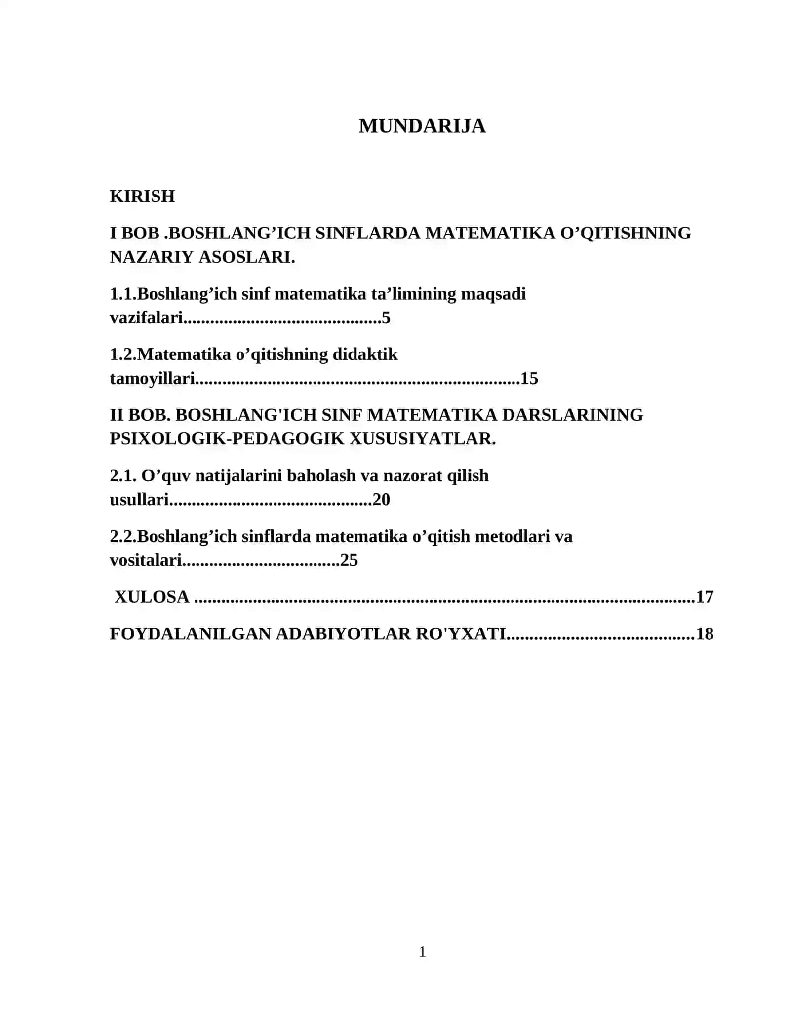 Boshlang’ich sinflarda matematika o’qitishning umumiy masalalari 2