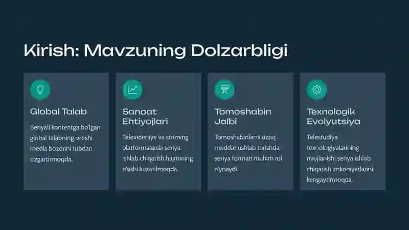 Telestudiya Tizimlari va Ilovalari: Seriya Tuzilishini Tahlil Qilish 2