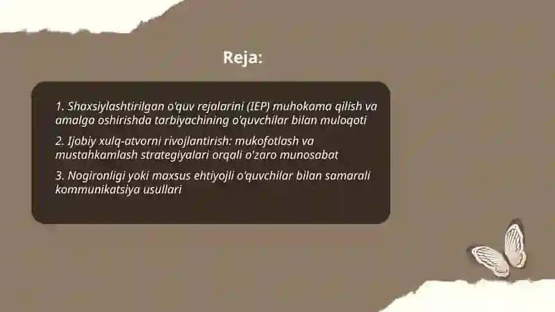 Maxsus ta'lim tarbiyachilarining o'quvchilar bilan o'zaro muaomilasi 2