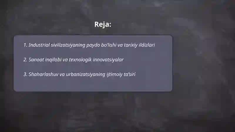 Industrial sivilizatsiyaning qaror topishi 2