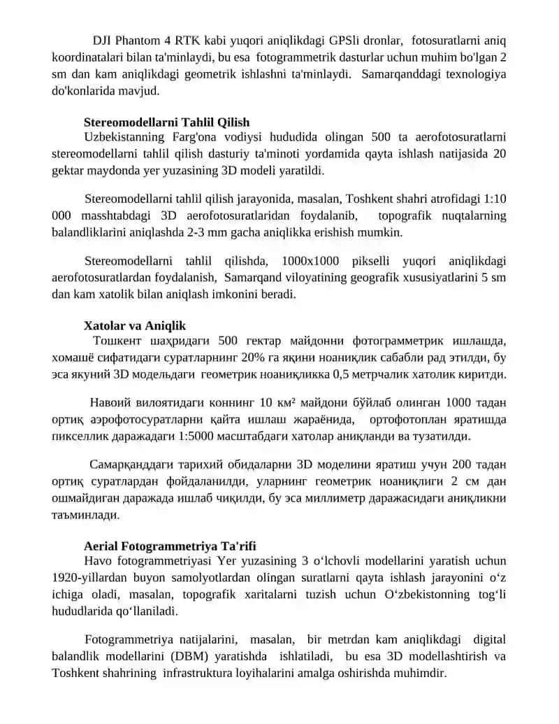 Aerofotosuratni grafik transformatsiyalash Stereoskop bilan stereoeffekt hosil qilish 2