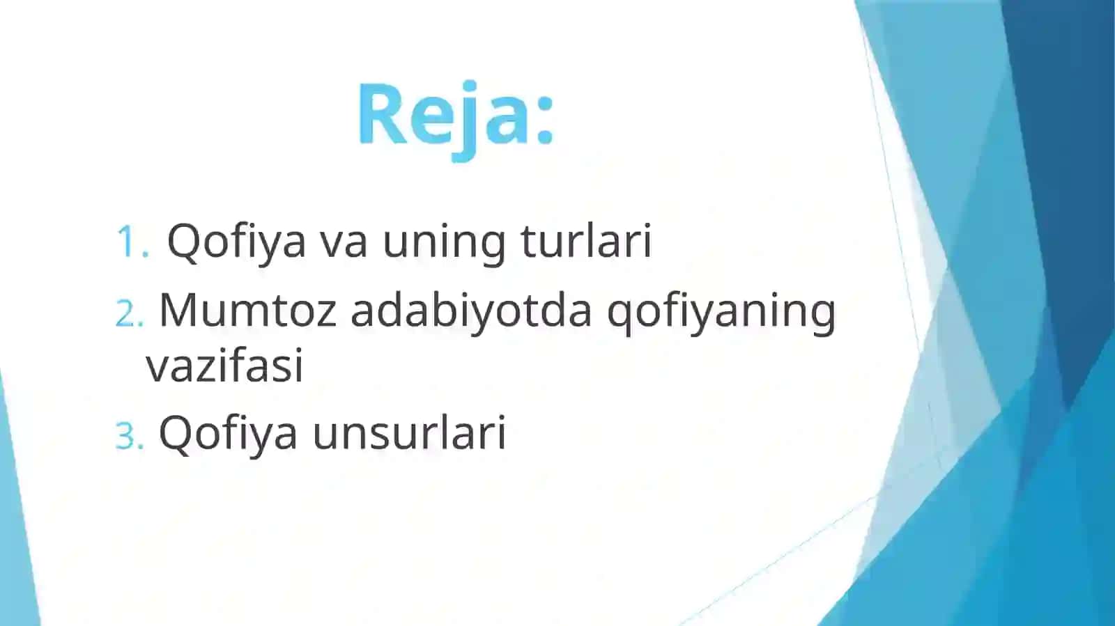 Mumtoz qofiyatlar va uning turlari 2