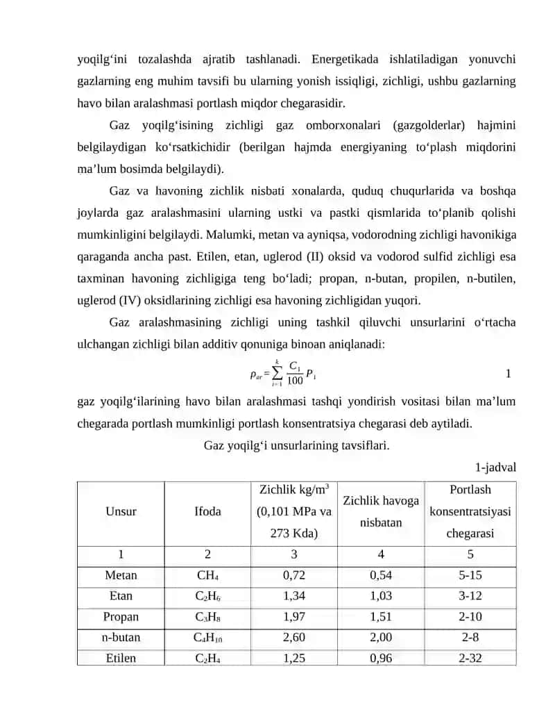 Gaz yoqilgʻilarning olinishi va tavsiflari 2