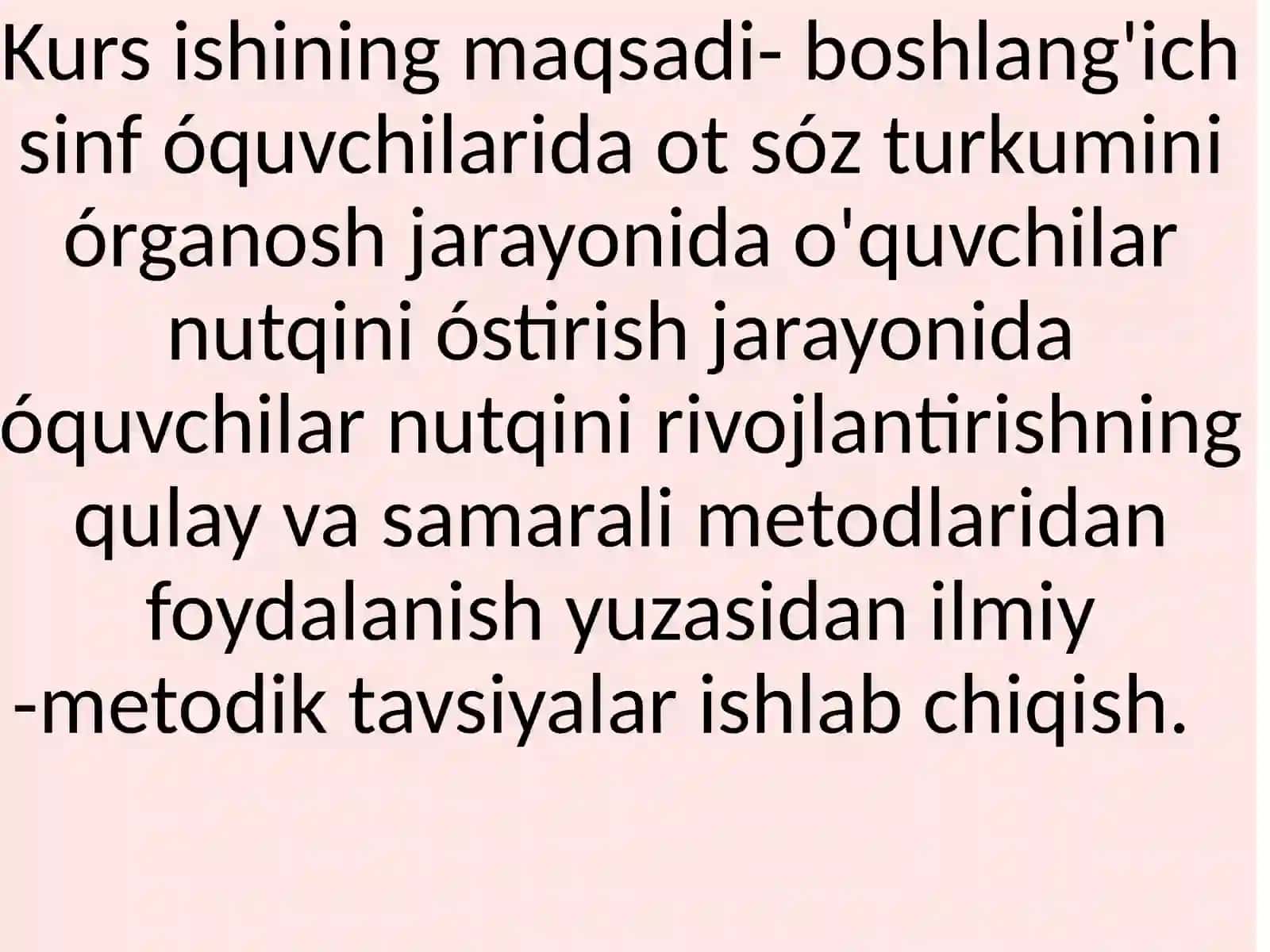 OT SÓZ TURKUMINI O'RGANISH JARAYONIDA ÓQUVCHILAR NUTQINI ÓSTIRISH 2