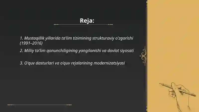 Òzbekiston Respublikasida ta'limda oshirilgan islohatlar 2