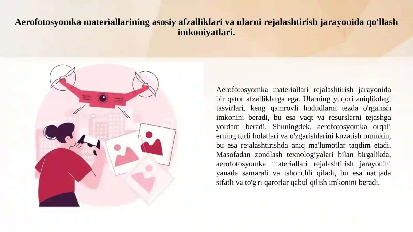 Planlarni to'g'irlashda aerofotosyomka materiallaridan foydalanish haqida. 2