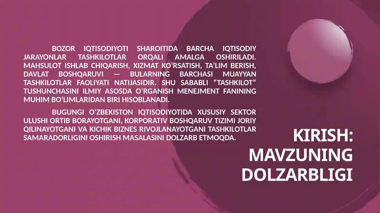 TASHKILOT TUSHUNCHASI VA TURLARI 2