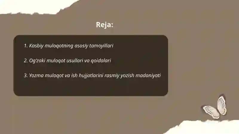 Kasbiy muloqot uslubiyati va qoidalari 2